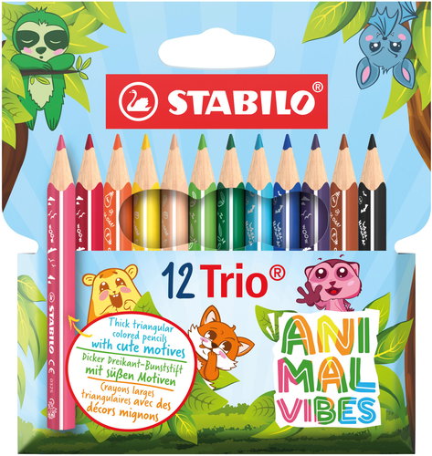 STABILO Trio Thick Animal Vibes kurz 12 Farben - Buntstifte - Hauptbild