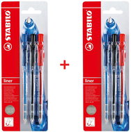STABILO liner, blue, red, black - 2 pack - Ballpoint Pen