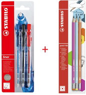 STABILO ballpoint pens liner, 3 colours + pencils pencil 160, 3 pcs - Writing Set