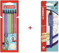 STABILO gelové pero PALETTE s hrotem F (0.4 mm), modré + fixy Pen 68, 8 ks