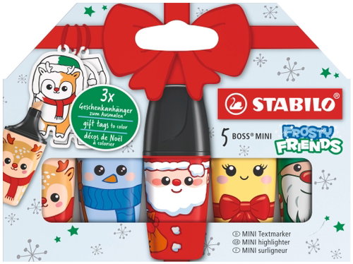 STABILO BOSS MINI Frosty Friends - Set of 5 - Highlighter - Main image
