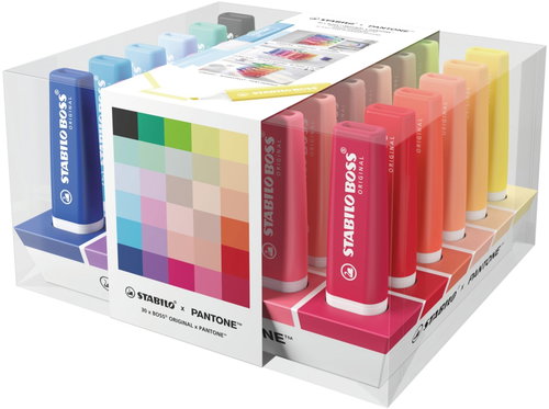 STABILO BOSS ORIGINAL x PANTONE – 1 desktop set of 30 highlighters – an exclusive design collaborati - Highlighter - Main image