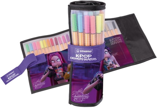STABILO point 88 KPop Demon Hunters – 25-piece roll set – featuring Rumi, Mira and Zoey - Fineliner Pens - Main image