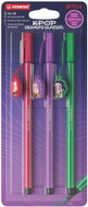 STABILO Pen 68 KPop Demon Hunters – 3-pack blister pack – with Rumi, Mira and Zoey keyrings - Felt Tip Pens