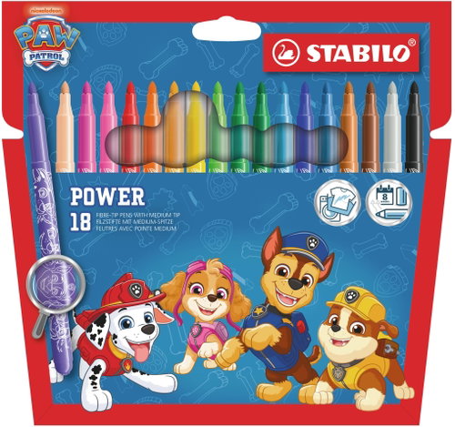 STABILO power PAW Patrol – 18-piece set – featuring PAW Patrol designs - Felt Tip Pens - Main image