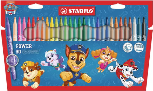 STABILO power PAW Patrol – 30-piece set – featuring PAW Patrol designs - Felt Tip Pens - Main image