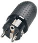 Solight Kabelová gumová vidlice do vlhka přímá 220V/16A/IP44, černá, P76 - Zástrčka