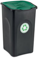 STEFANPLAST Ecogreen Recycling Bin 50L, Black/Green Lid - Rubbish Bin