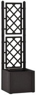 STEFANPLAST Self-watering planter, raised bed Natural Deluxe 43 anthracite, with grid - Flower Box