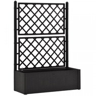 STEFANPLAST Self-watering planter, raised bed Natural Deluxe 100 anthracite, with grid - Flower Box