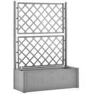 STEFANPLAST Self-watering planter, raised bed Natural Deluxe 100 grey, with grid - Flower Box