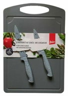 STEUBER Slicing board 36 x 25 cm with knife for peeling vegetables, grey - Cutting Board