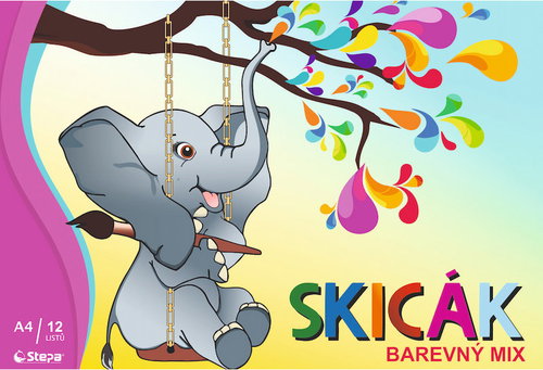 STEPA A4 12 Blatt Farbmix - Skizzenblock - Hauptbild