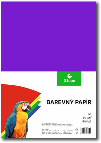STEPA A4 60 listů, mix 12 barev - Barevný papír - Hlavní obrázek
