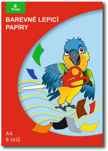 STEPA A4 Klebepapier, 8 Blatt, 8 Farben gemischt - Buntpapier - Hauptbild