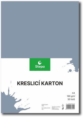 STEPA Zeichenbrett A4 50 Blatt 180g/m2, grau - Buntpapier - Hauptbild