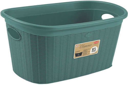 Stefanplast Laundry basket 35 l, 58 × 38 × 28 cm, green-grey - Laundry Basket - Main image