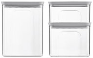 STEFANPLAST Tosca Set of 3 Rectangular Boxes, Transparent/Grey - Storage Jar