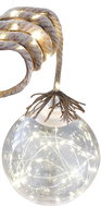 MagicHome Christmas decoration Balldeco ball on rope with LED, warm white, 3× AA, indoor, 0,5 m - Decorative Lighting