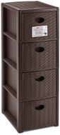 Stefanplast Elegance Slim, 4 zásuvky, hnědý - Shelving Unit