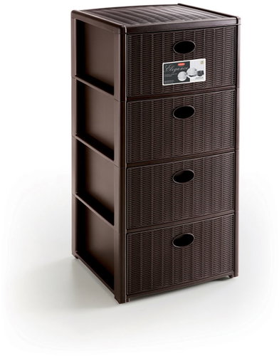 Stefanplast Elegance, 4 zásuvky, hnědý - Shelving Unit - Main image