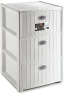 Stefanplast Plastic storage shelf Elegance, 3 drawers, white - Shelving Unit