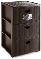 Stefanplast Plastic storage shelf Elegance, 3 drawers, brown - Shelving Unit