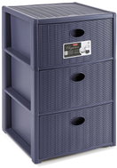 Stefanplast Plastic storage shelf Elegance, 3 drawers, blue - Shelving Unit