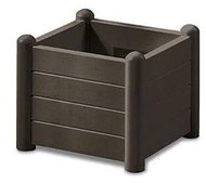 STEFANPLAST Čtvereční kvetináč Italia 43×43×35cm- farba Moka - Truhlík