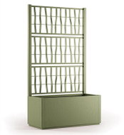 STEFANPLAST Chest, raised bed Ethica 80 olive green, with grid - Raised Garden Bed