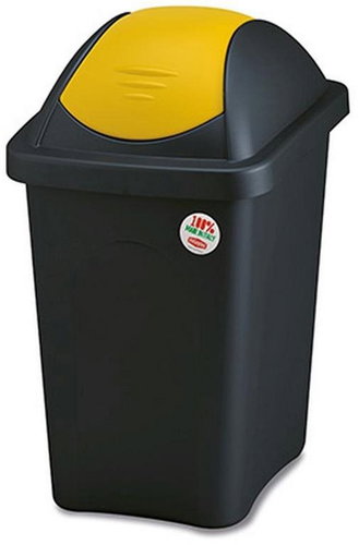 Stefanplast Recycling bin - recessed, 30l, rectangular, B/W, lid PH - Rubbish Bin - Main image