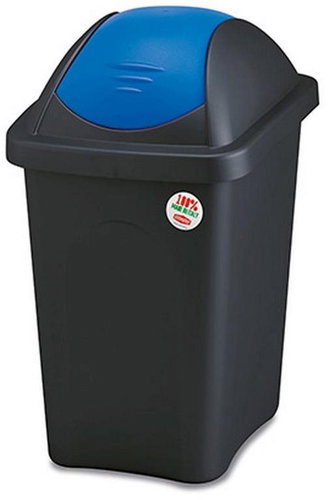 Stefanplast Recycling bin - recessed, 30l, rectangular, B/W, lid PH - Rubbish Bin - Main image