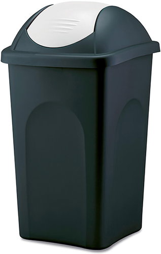 Stefanplast Waste bin - recessed, 60l, square, black/white, CRV, lid PH - Rubbish Bin - Main image
