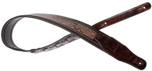 Stagg SPFL LEAF BRW brown - Guitar Strap - Main image