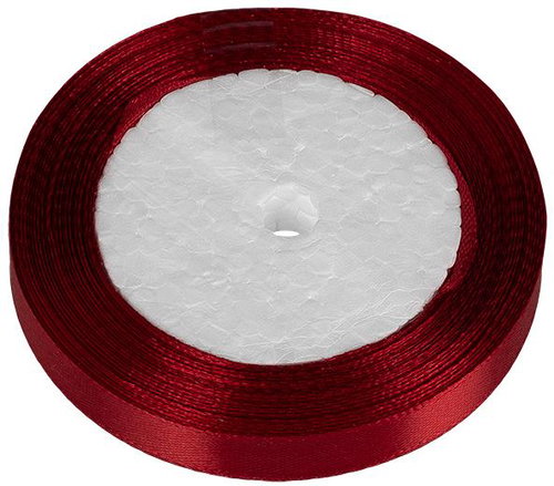 BELLATEX Satin ribbon 12 mm/22,5 m, 020 dark red - Ribbon - Main image