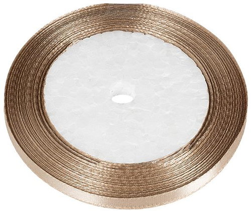 BELLATEX Satin ribbon 6 mm/22,5 m, 015 light brown - Ribbon - Main image