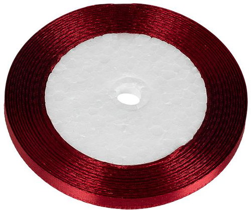 BELLATEX Satin ribbon 6 mm/22,5 m, 020 dark red - Ribbon - Main image