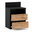 Black Wotan Oak 40cm, 2 Drawers