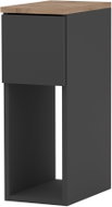 Stiv Narrow Bedside Table Grey Wotan Oak 20cm - Night Stand