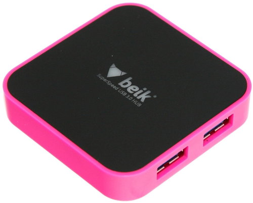 Beik HYD-9003B four port USB 3.0 hub - pink - USB Hub - Main image