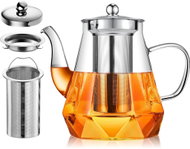 STNTUS INNOVATIONS Glass teapot 1,2 l with stainless steel strainer and lid and original look - Tea Kettle