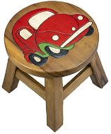 Wooden Children's Stool - AUTO RED - Stool