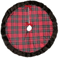 STOF Christmas carpet KLAUS with fur trim in Scottish plaid 90 cm - Christmas Tree Mat
