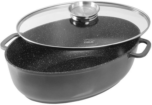 Stoneline Oval Baking Pan with 38cm Seasoning Lid - Roasting Pan - Main image