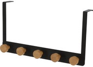 STORAGESOLUTIONS Věšák, na dveře, 5 háčků, bez vrtání, černý, 33,5 × 1 × 18,5 cm - Coat Hanger