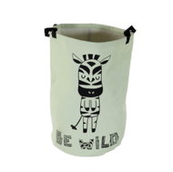 Storagesolutions Toy or laundry basket SAFARI, diameter 30 cm, light green, zebra - Box