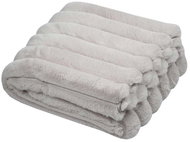 STOF Fluffy blanket Polary with thick stripes, 130 × 160 cm, beige - Blanket