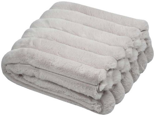 STOF Fluffy blanket Polary with thick stripes, 130 × 160 cm, beige - Blanket - Main image