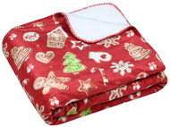 STOF Plush Christmas blanket Hohoho with festive pattern, 130 × 160 cm - Blanket