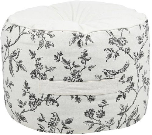 STOF Cotton stool CLARINE, diameter 40 cm, white - Ottoman - Main image